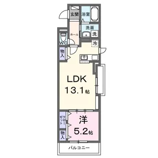 ラ・テュイル【2階】の間取り