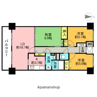 グラン・コート大宮別所【6階】の間取り