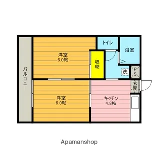 サンビューハイム【102号室】の間取り
