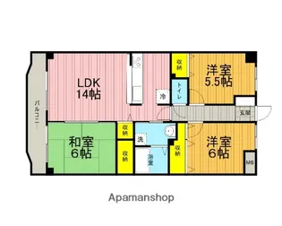 パステル堀之内【407号室】の間取り