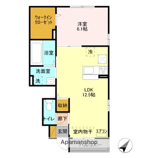 ディア ベルジュ【1階】の間取り