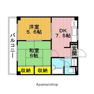 ファミール芝下【202号室】の間取り