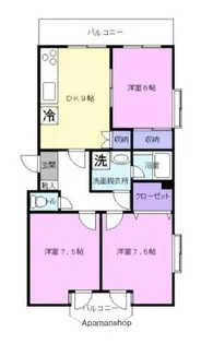 プレディオ北町【203号室】の間取り
