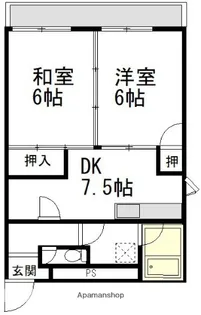 蕨平和マンション【3-C号室】の間取り