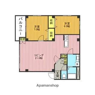 ホワイティ【301号室】の間取り