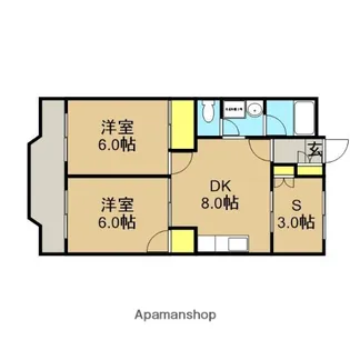 ハイツニューエイト【111号室】の間取り