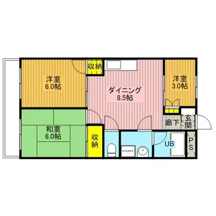 ハイツニューエイト【411号室】の間取り