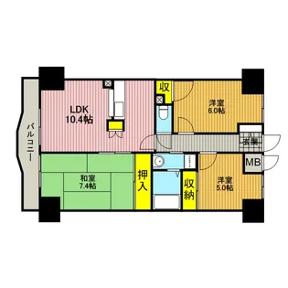 ルミエール3番館【4階】の間取り