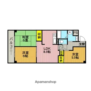 サンドミールさわらび【2階】の間取り