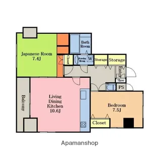 美幸マンション堀ビル【401号室】の間取り