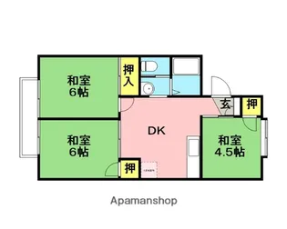 ホワイトパレーシャル【203号室】の間取り