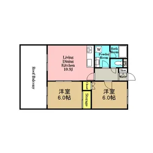 2LDKの間取り画像