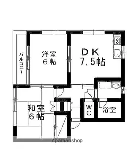 ハイツ芙蓉(塚越)【101号室】の間取り