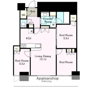 シティタワー蕨【2605号室】の間取り