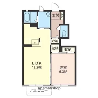 アヴァンツァーレ芝【102号室】の間取り