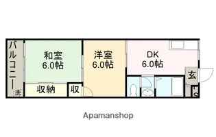 芝ハイツ峰【303号室】の間取り