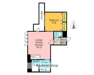 ラ・シック蕨【402号室】の間取り