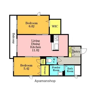 メゾン・クレール【203号室】の間取り