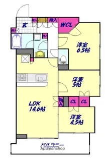 ウィルローズ蕨【7階】の間取り