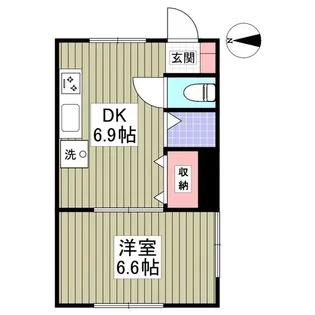 イワモトビル ホワイトコーポラス【1階】の間取り