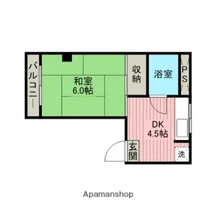 1DKの間取り画像