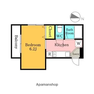 ハピネス芝【202号室】の間取り