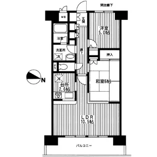 プリムベール南浦和【6階】の間取り