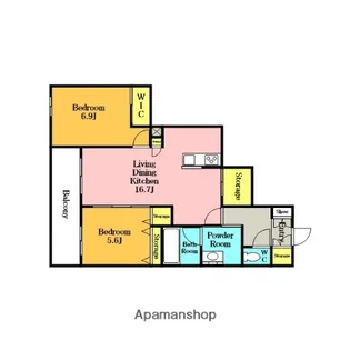 ヴィアソーレ【303号室】の間取り