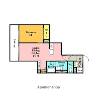 ヴィアソーレ【102号室】の間取り