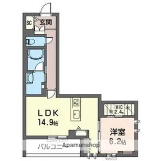 ヴィアソーレ【2階】の間取り