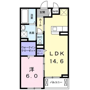 アベニール蕨【3階】の間取り