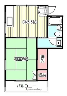 コーポかしわざき【102号室】の間取り
