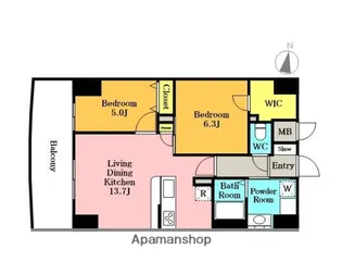 GRAND CIEL KAWAGUCHI【7階】の間取り
