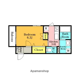 GRACE VIEW【301号室】の間取り