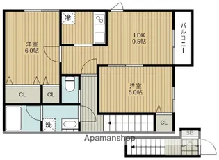 ブルーム芝【202号室】の間取り