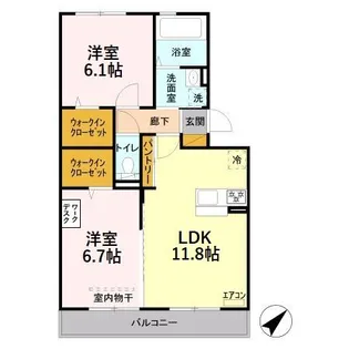 セジュール・アイ【2階】の間取り