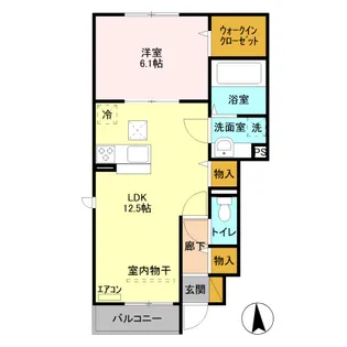 グリーンコーポシティ前川 B【1階】の間取り