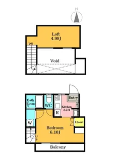 ELYSION芝高木【203号室】の間取り