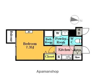 GENOVIA 蕨【104号室】の間取り