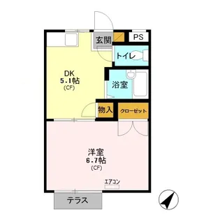 コンフォール大牧【1階】の間取り