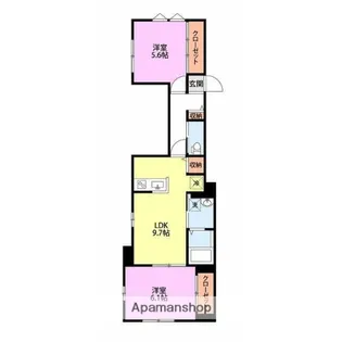 PONT DES CHATS【202号室】の間取り