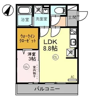 シェーングラース D【2階】の間取り
