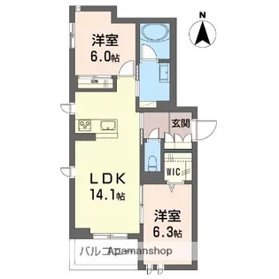 リリエート本太【1階】の間取り
