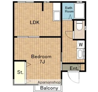 芝コート【201号室】の間取り