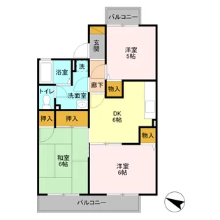 グランディール富士 I【2階】の間取り