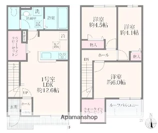 カーサポポラーレ【1階】の間取り