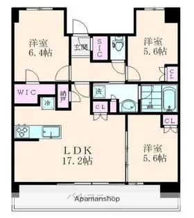 URAWA THE TOWER【6号室】の間取り