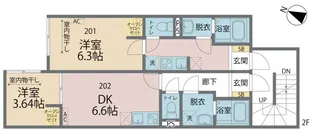 カインドネス南浦和【201号室号室】の間取り