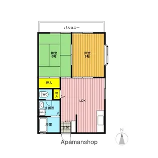 平田ハイツ【2階】の間取り
