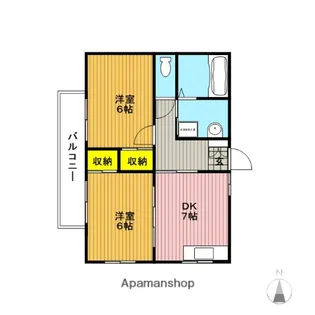 パークハイツサカエ【201号室】の間取り